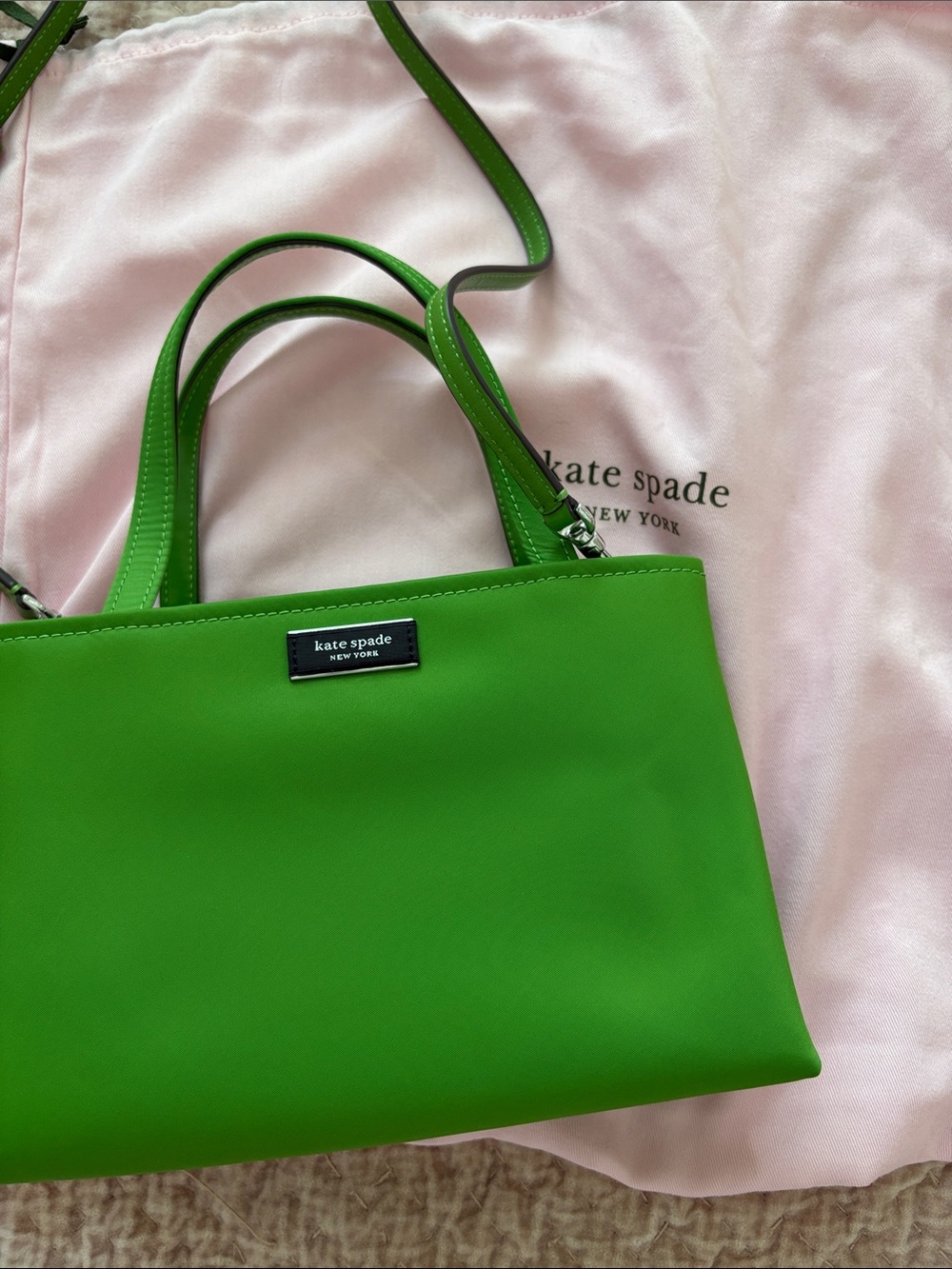 kate spade Green Leather Top-Handle Satchel with Removable Strap - Picture 3 of 5
